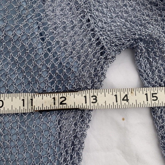 Revolve We are Kindred Delilah Dress Blue Size 0 Metallic Mesh Crochet Party - Picture 7 of 13